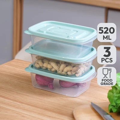 Gambar Appetite Bondi Wadah Makanan 520 ml Set 3 pcs - Hijau
