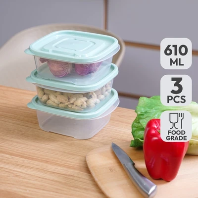 Gambar Appetite Bondi Wadah Makanan 610 ml Set 3 pcs - Hijau