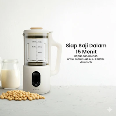 Gambar Kris Pembuat Susu Kedelai Multifungsi 1.2 Liter 400 watt - Putih