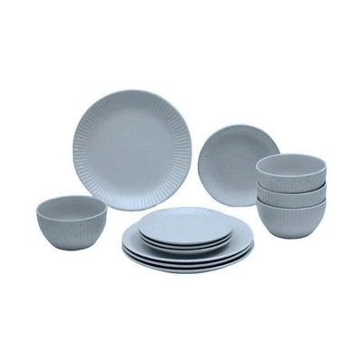 Gambar Appetite Helsey Perlengkapan Makan Set 12 pcs - Abu-Abu Speckle