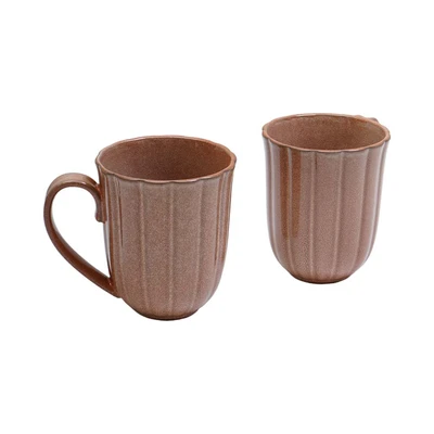 Gambar Appetite Helja Perlengkapan Makan Set 8 pcs - Cokelat Glaze Sand
