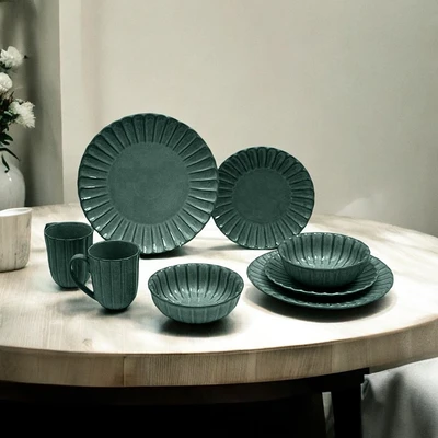 Gambar Appetite Helja Perlengkapan Makan Set 8 pcs - Hijau Glaze