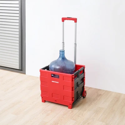 Gambar Maxbuilt Troli Lipat Portabel 25 Kg - Merah/Hitam