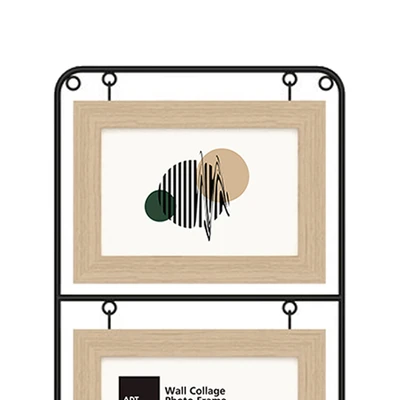 Gambar Arthome Bingkai Foto Kolase Dinding Plastik 3x4R - Cokelat Kayu