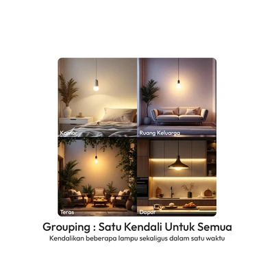 Gambar Krisbow Sync Smart Bohlam LED WiFi 8.5 Watt 850 Lumen RGBCW E27 - Mix
