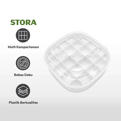 Gambar Stora Kotak Perhiasan 2 Tingkat 15x15x5.6 cm - Putih