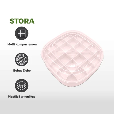 Gambar Stora Kotak Perhiasan 2 Tingkat 15x15x5.6 cm - Pink