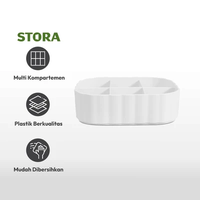 Gambar Stora 15.3x11.4x4.5 cm Organizer Kosmetik - Putih