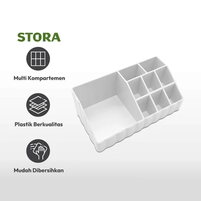 Gambar Stora 17x9x6.5 cm Organizer Kosmetik - Putih