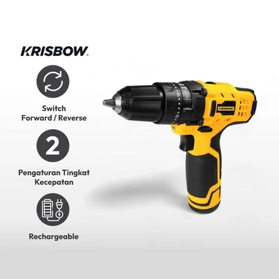Gambar Krisbow Bor Cordless Impact 10 mm 12V Ircid122