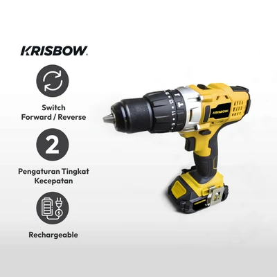 Gambar Krisbow Bor Cordless Impact 13 Mm 18v Ircid182