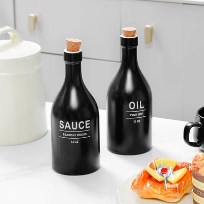 Gambar Appetite Naevi Botol Minyak & Saus Keramik Set 2 Pcs - Hitam