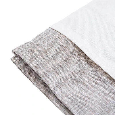 Gambar Informa Table Runner Polyester Linen Border 33x160 cm - Cokelat Taupe