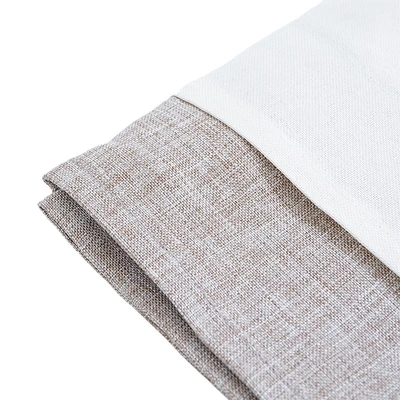 Gambar Informa Table Runner Polyester Linen Border 33x180 cm - Cokelat Taupe