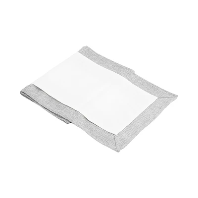 Gambar Informa Table Runner Polyester Linen Border 33x180 cm - Abu-Abu
