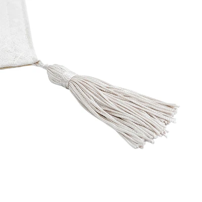 Gambar Informa Table Runner Polyester Jacquard Yarn Dyed 33x160 cm - Krem Beige