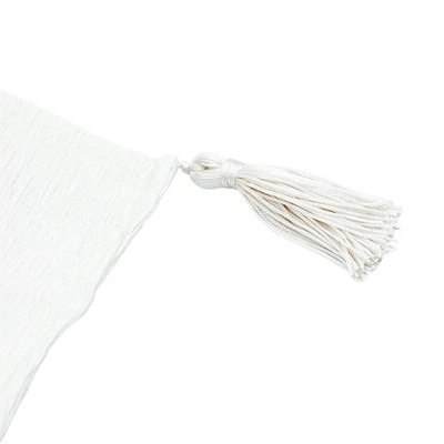 Gambar Informa Table Runner Polyester 4 Tassel 33x180 cm - Krem Beige