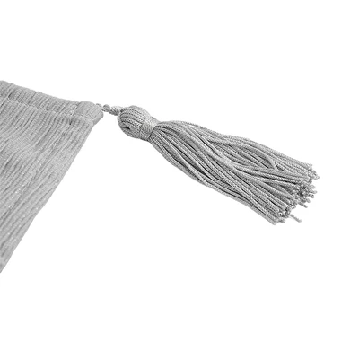 Gambar Informa Table Runner Polyester 4 Tassel 33x180 cm - Abu-Abu