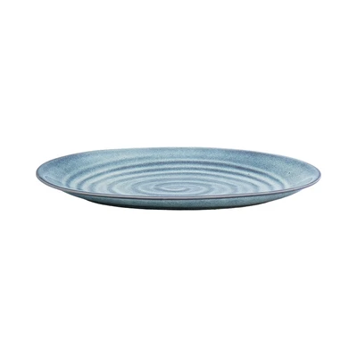 Gambar Appetite Mick Piring Saji Stoneware Oval 30 cm - Biru Glaze