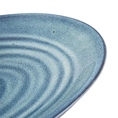 Gambar Appetite Mick Piring Saji Stoneware Oval 30 cm - Biru Glaze