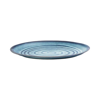 Gambar Appetite Mick Piring Saji Stoneware Oval 36 cm - Biru Glaze