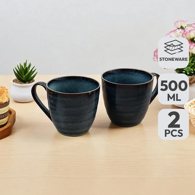 Jual Appetite Mug Stoneware Glaze 500 ml Mick Set 2 pcs - Biru Terbaik ...
