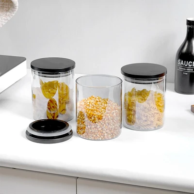 Gambar Informa Lark Stoples Kaca Borosilikat 700 ml Set 3 pcs - Hitam