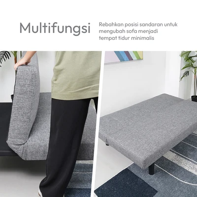 Gambar Informa Daphnie Oakland Sofa Bed Fabric - Abu-Abu Tua