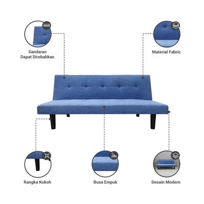 Gambar Informa Daphnie Oakland Sofa Bed Fabric - Biru