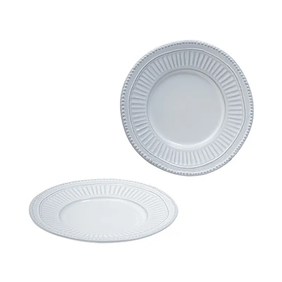 Gambar Appetite Elio Piring Salad Stoneware 21.6 cm Set 2 pcs - Putih Glaze