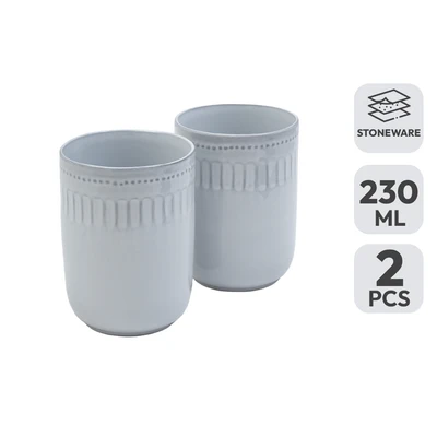 Gambar Appetite Elio Mug Ocha Stoneware 230 ml Set 2 pcs - Putih Glaze