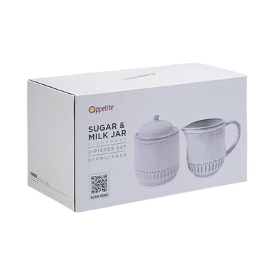Gambar Appetite Elio Tempat Gula & Susu Glaze 250 ml Set 2 pcs - Putih