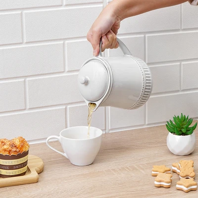 Gambar Appetite Elio Teko Teh Keramik Glaze 1 Liter - Putih