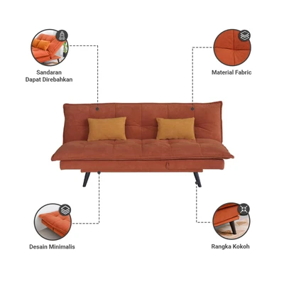 Gambar Informa Berlin Sofa Bed - Merah Terracota