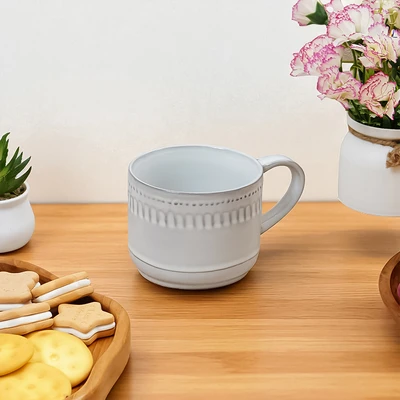 Gambar Appetite Elio Mug Keramik Glaze 250 ml Set 2 pcs - Putih