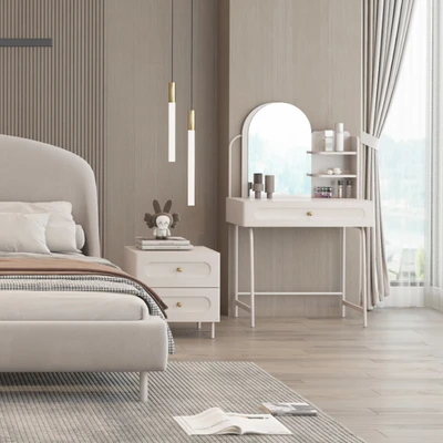 Gambar Informa Calla Meja Rias Dengan Cermin - Krem Beige