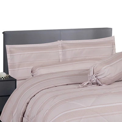 Gambar Sleeplite 120x200 cm Set 4 Pcs Seprai Single Microfiber Stripe Gobi