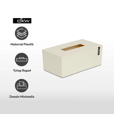 Gambar Dkw Kotak Tisu Plastik 34.3x43.7x43.4 cm - Krem Beige