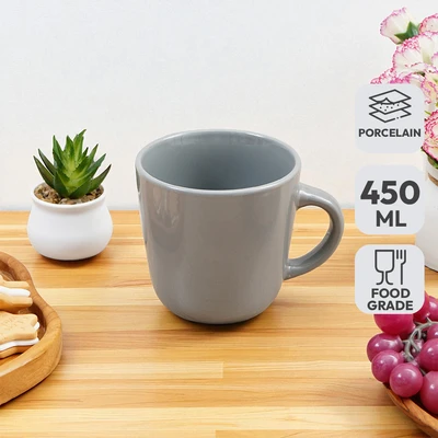 Gambar Appetite Pallete Arvid Mug Porcelain 450 ml - Abu-Abu