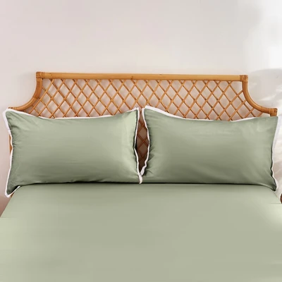 Gambar Informa 160x200 cm Set 5 Pcs Seprai Queen Bamboo - Hijau Sage
