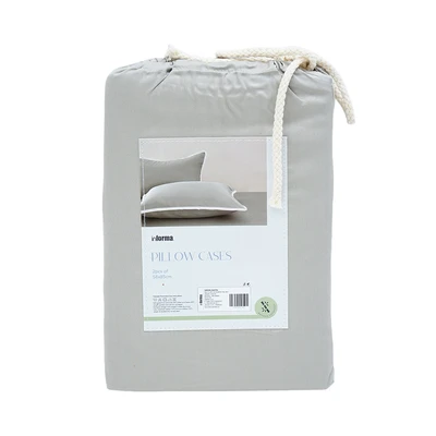 Gambar Informa Set 2 Pcs King Sarung Bantal Bamboo - Abu-Abu Sage