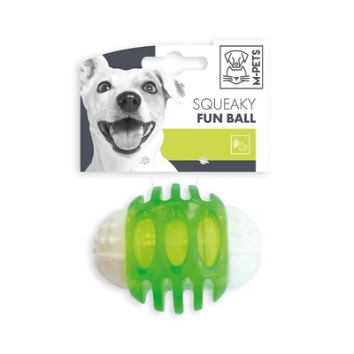 Gambar M-Pets Mainan Anjing Bola Squeaky Fun 6.7 cm - Hijau