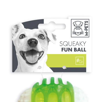 Gambar M-Pets Mainan Anjing Bola Squeaky Fun 6.7 cm - Hijau