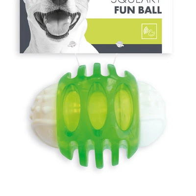 Gambar M-Pets Mainan Anjing Bola Squeaky Fun 6.7 cm - Hijau