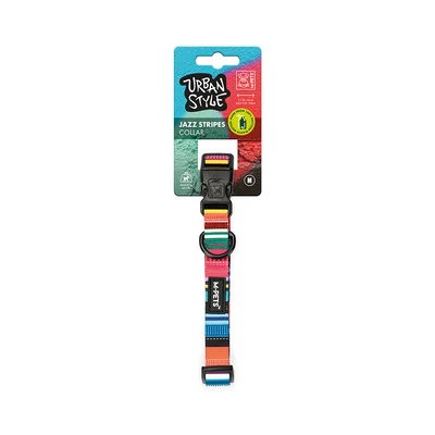 Gambar M-Pets Kalung Anjing Urban Style Jazz Stripes Medium