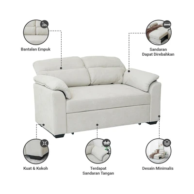 Gambar Informa Cloud Sofa Bed - Krem Indico