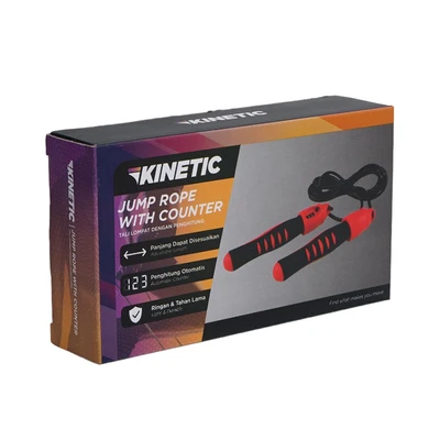 Gambar Kinetic Tali Skipping Dengan Counter - Hitam/Merah