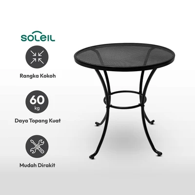 Gambar Soleil Gingham Meja Teras 70 cm - Hitam