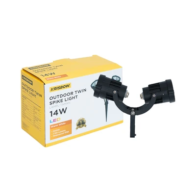 Gambar Krisbow Paka Lampu Taman Double 14 Watt 3000K Warm White - Kuning