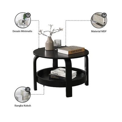 Gambar Informa Milie Meja Tamu Round - Hitam